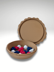 3D Printed Pie Tic-Tac-Toe Game with Hidden Storage – Berries vs Cream Edition – close-up | Dubai 3D Printing