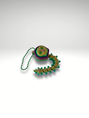 3D Printed Rainbow Skeleton Clicker – Articulated Fidget Toy with Clicky Skull