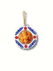 3D Printed Luqaimat Clicker Fidget Keychain – Arabic Dessert Plate Clicker with Sesame – side view | Dubai 3D Printing