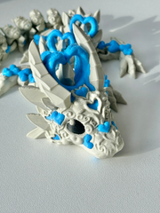 Heart Dragon – 3D Printed Articulated Dragon Toy with Feather and Heart Details (24cm)