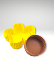 Al Samer Flower Catch-All Tray with its brown center compartment removed and placed beside it, demonstrating separate storage feature