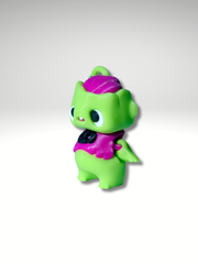 3D printed zombie bag charm standing side view