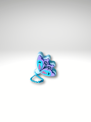 3D printed light purple pixie-shaped fidget toy with clicky wing design