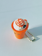 3D Printed Pumpkin Spice Latte Clicker Keychain – Iced & Hot Coffee Fidget Toy Variants with Whipped Cream Toppers