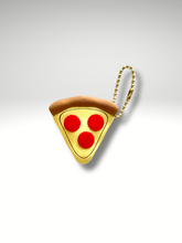 Pepperoni pizza slice Clicky Pal keychain on a gold ball chain | Dubai 3D Printing