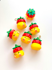 Group of Strawberry Duck Clicky Pal clicker fidget keychains | Dubai 3D Printing