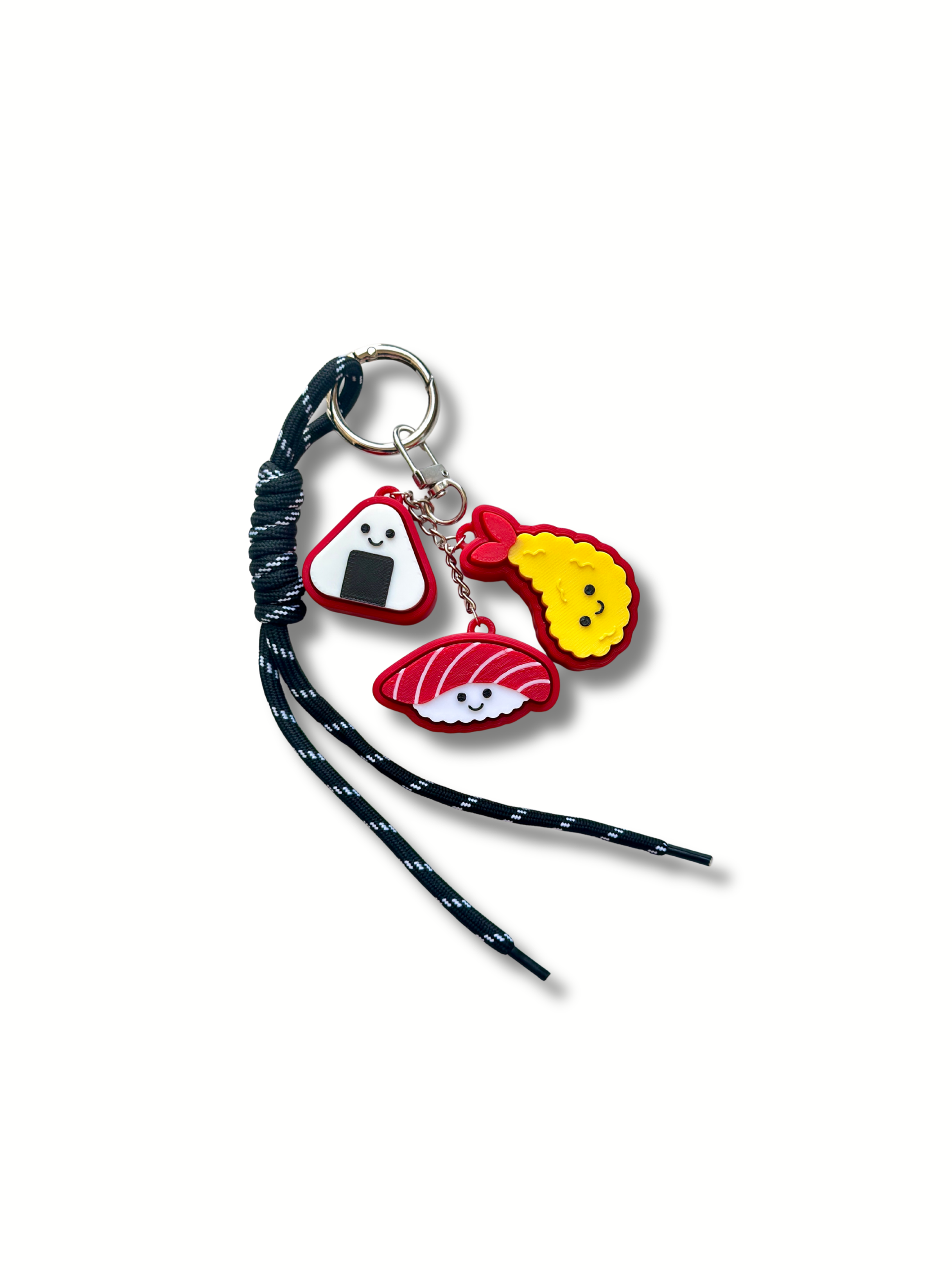 3D Printed Japanese Food Clicker Keychains – Tempura, Sushi, Onigiri & Collector Bundle – angle view | Dubai 3D Printing