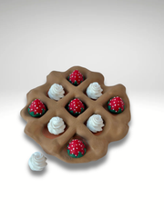 3D Printed Waffle Tic-Tac-Toe Game – Strawberry & Whipped Cream Pieces | Playful Desk & | Dubai 3D Printing