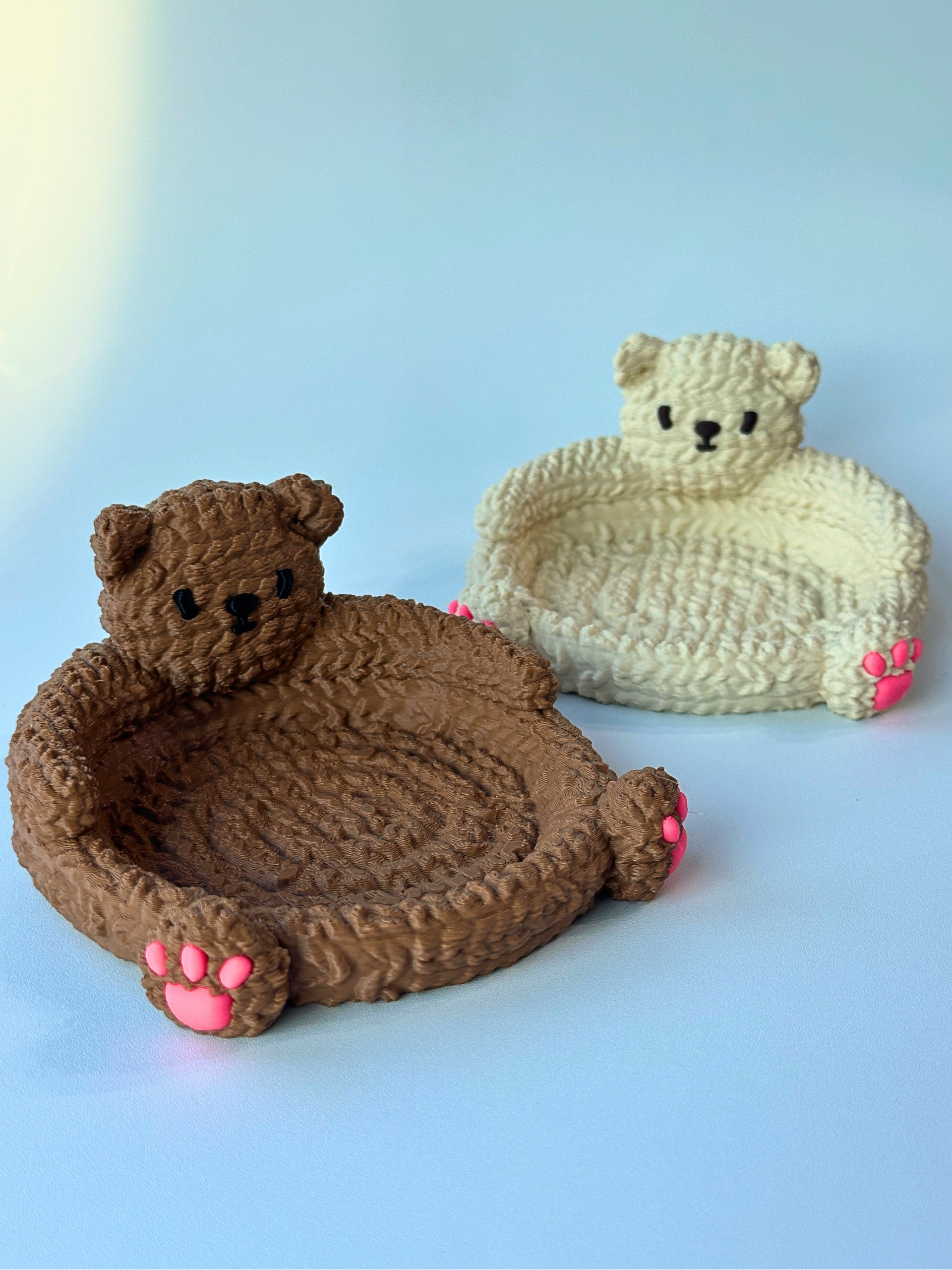 3D Printed Knitted Bear Coaster & Catchall Tray – product view | Dubai 3D Printing