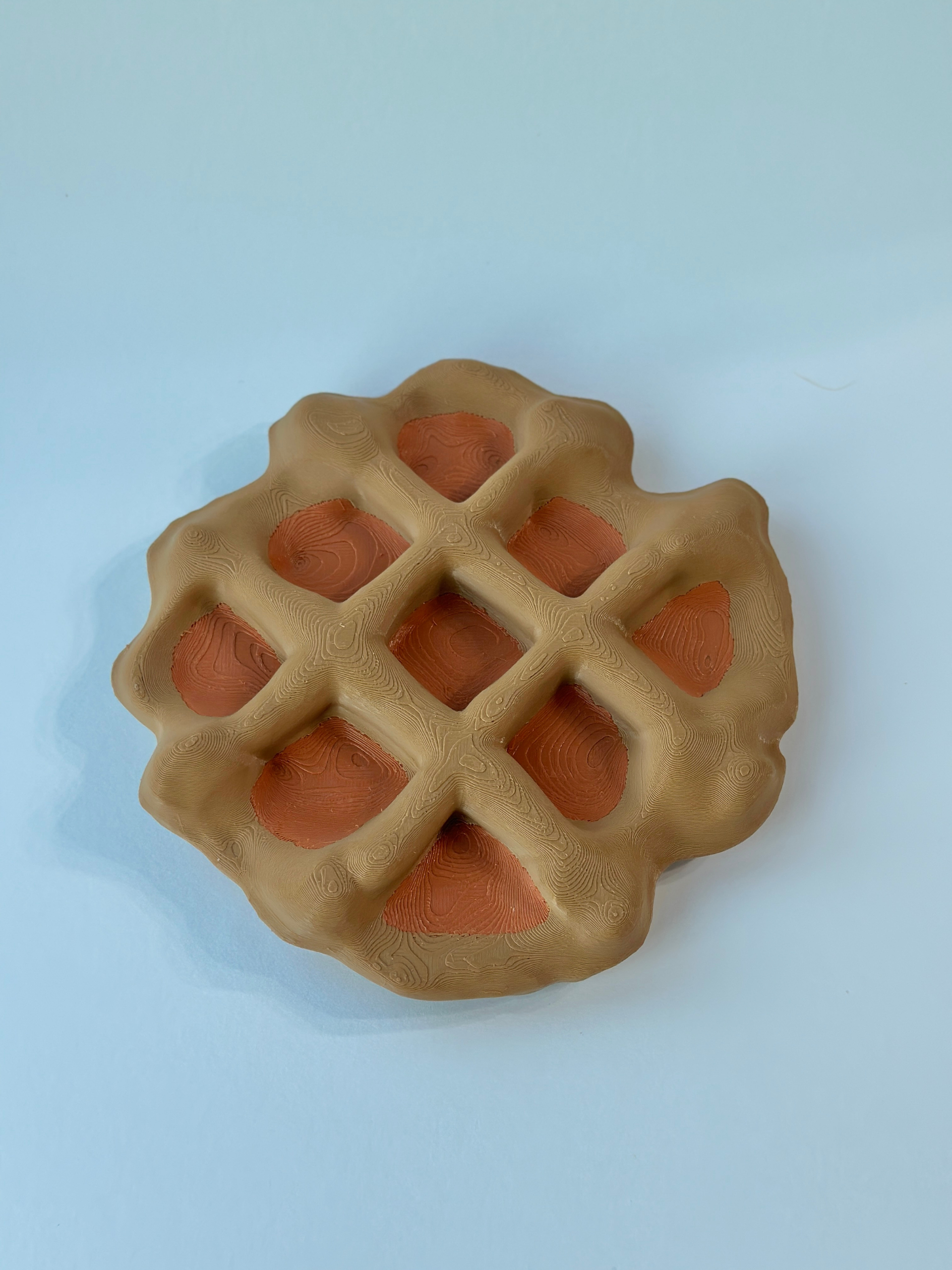 3D Printed Waffle Tic-Tac-Toe Game – Strawberry & Whipped Cream Pieces | Playful Desk & – detail view | Dubai 3D Printing
