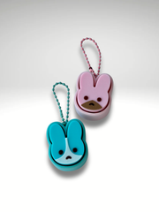 3D Printed Bunny Head Fidget Clicker – Cute Pastel Variants with Ball Chain