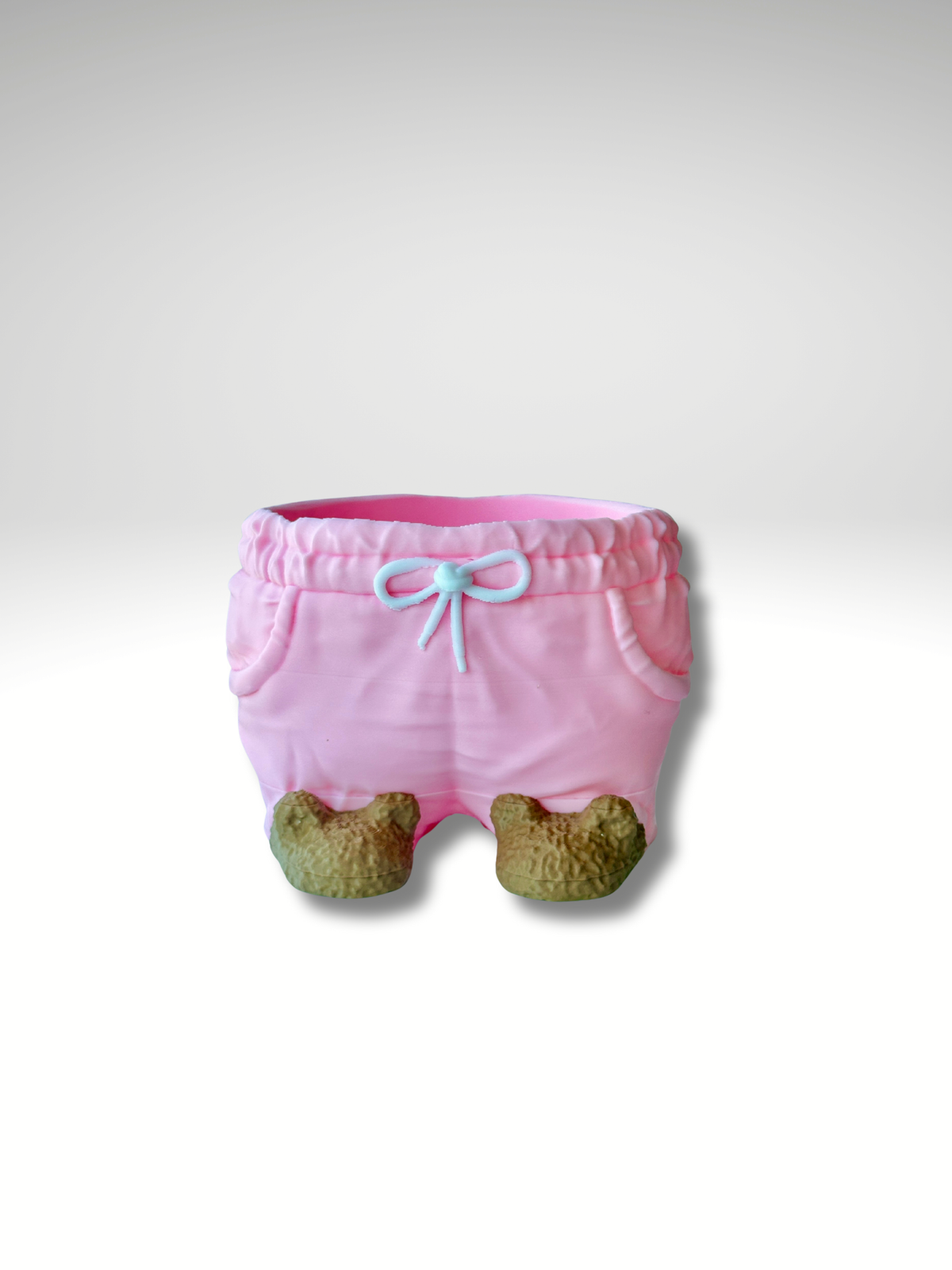 Bear Pen Holder – Pink Shorts Edition | 3D Printed Desk Buddy