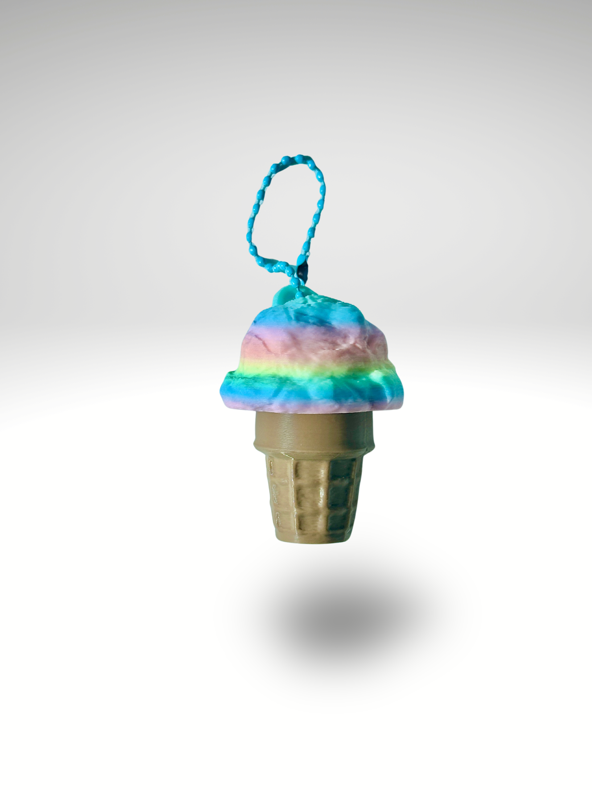 3D Printed Ice Cream Cone Fidget Toy Keychain