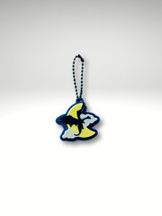 3D Printed Sun & Moon Dragon Clicker Keychain – Dragon Silhouette Fidget Toy with Ball Chain