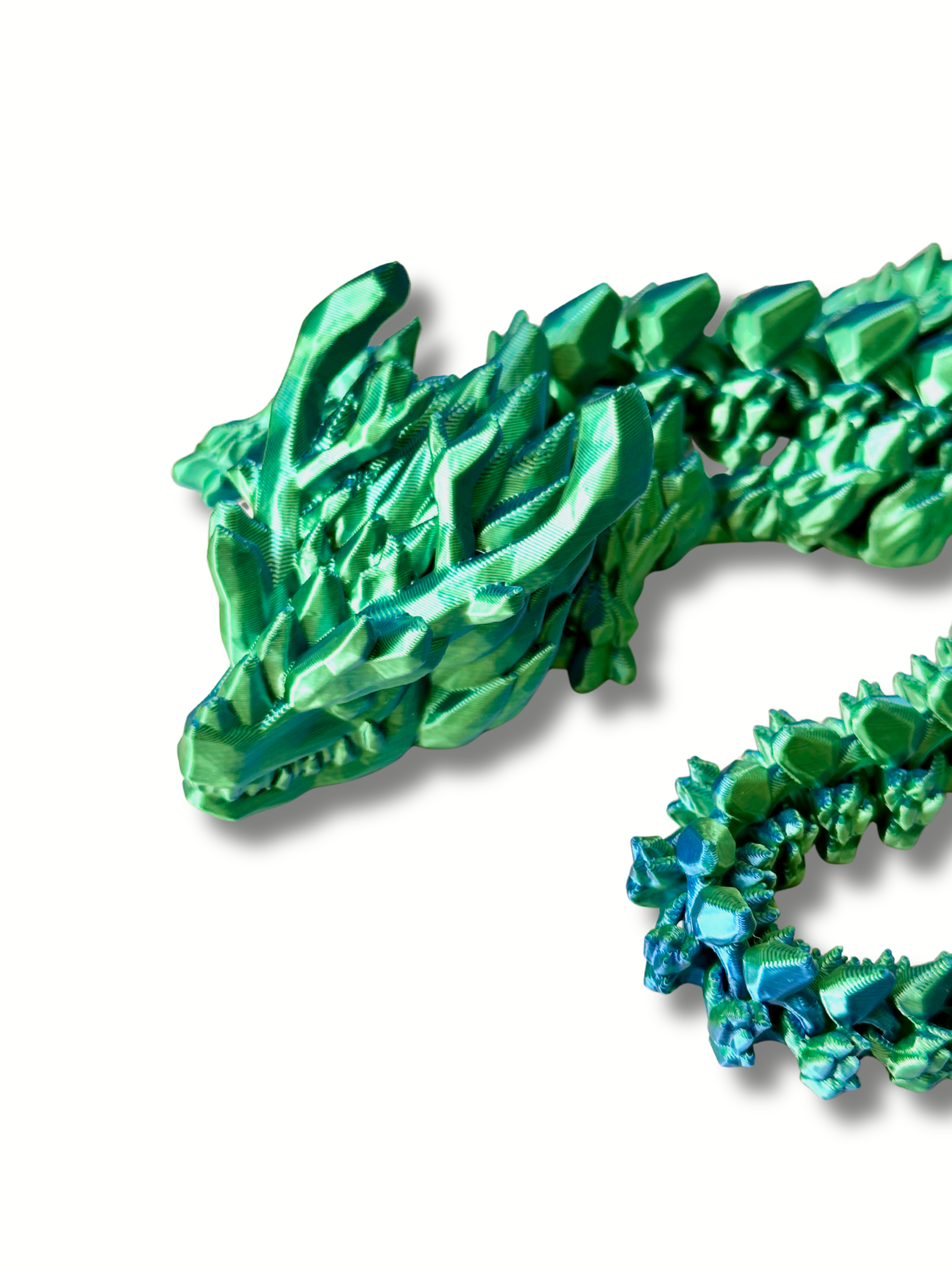 3D Printed Breezy Blaze 2 Dragon – Articulated Dragon Figure | Gold & Blue Gradient – side view | Dubai 3D Printing