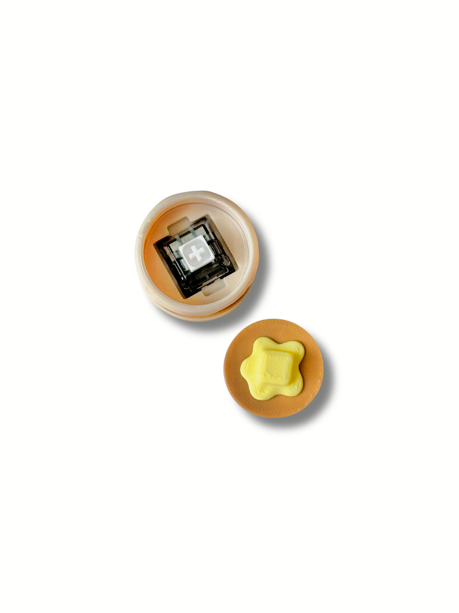 3D Printed Mini Pancake Clicker Keychains – Classic, Bear Butter & Berries & Cream Fidget – angle view | Dubai 3D Printing