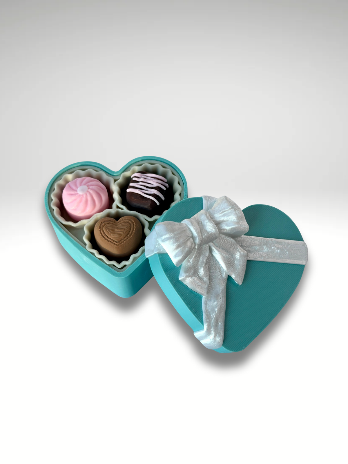 3D Printed Heart Chocolate Box Clicker – Fidget Desk Toy