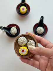 Dim sum trio fidget clicker set 3D printed bamboo steamer Dubai detail view