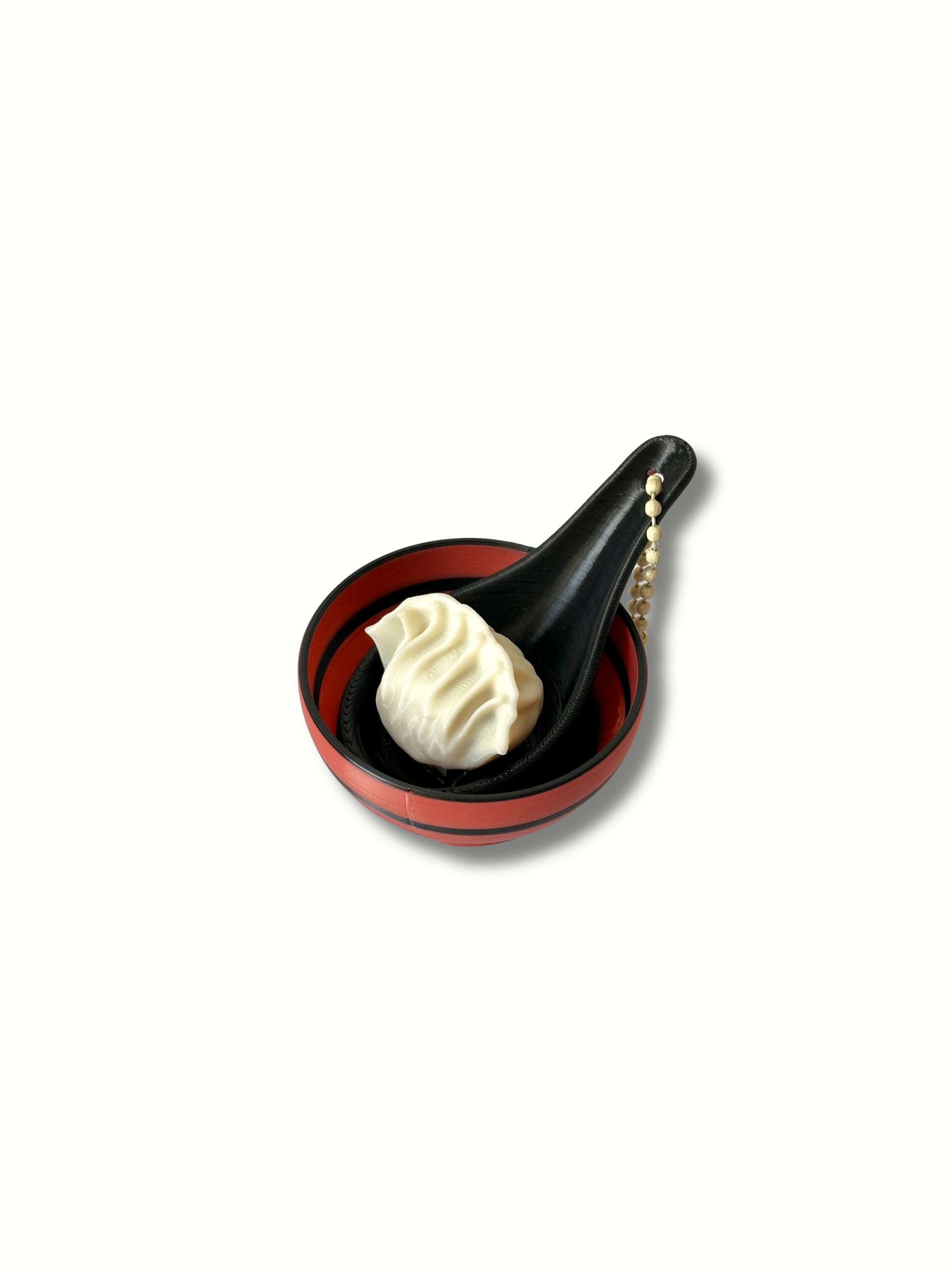 Har Gow shrimp dumpling fidget clicker white pleated 3D printed Dubai keychain