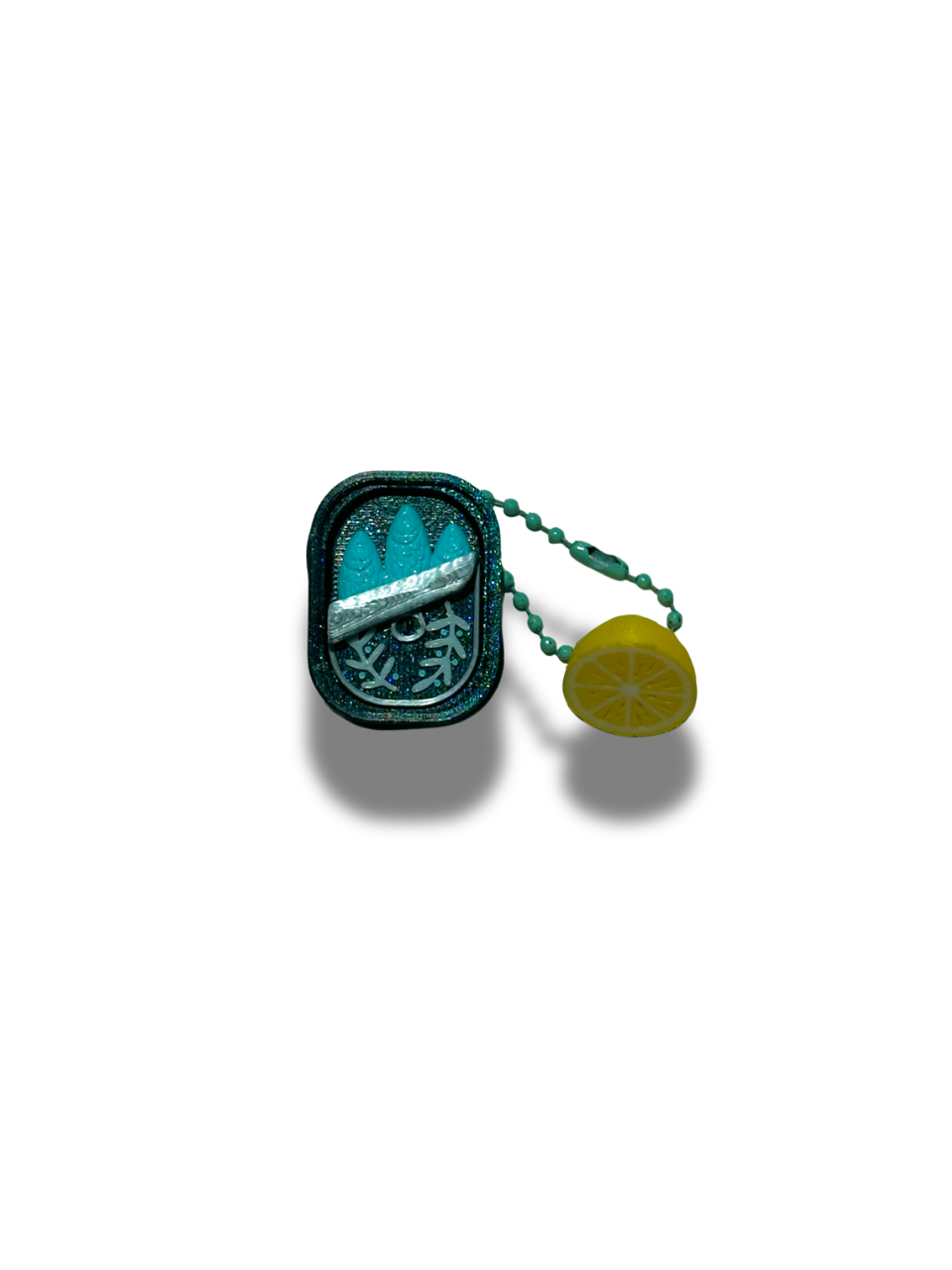 Sardine Tin Clicky Pal | Mechanical Keyboard Switch Keychain – close-up | Dubai 3D Printing