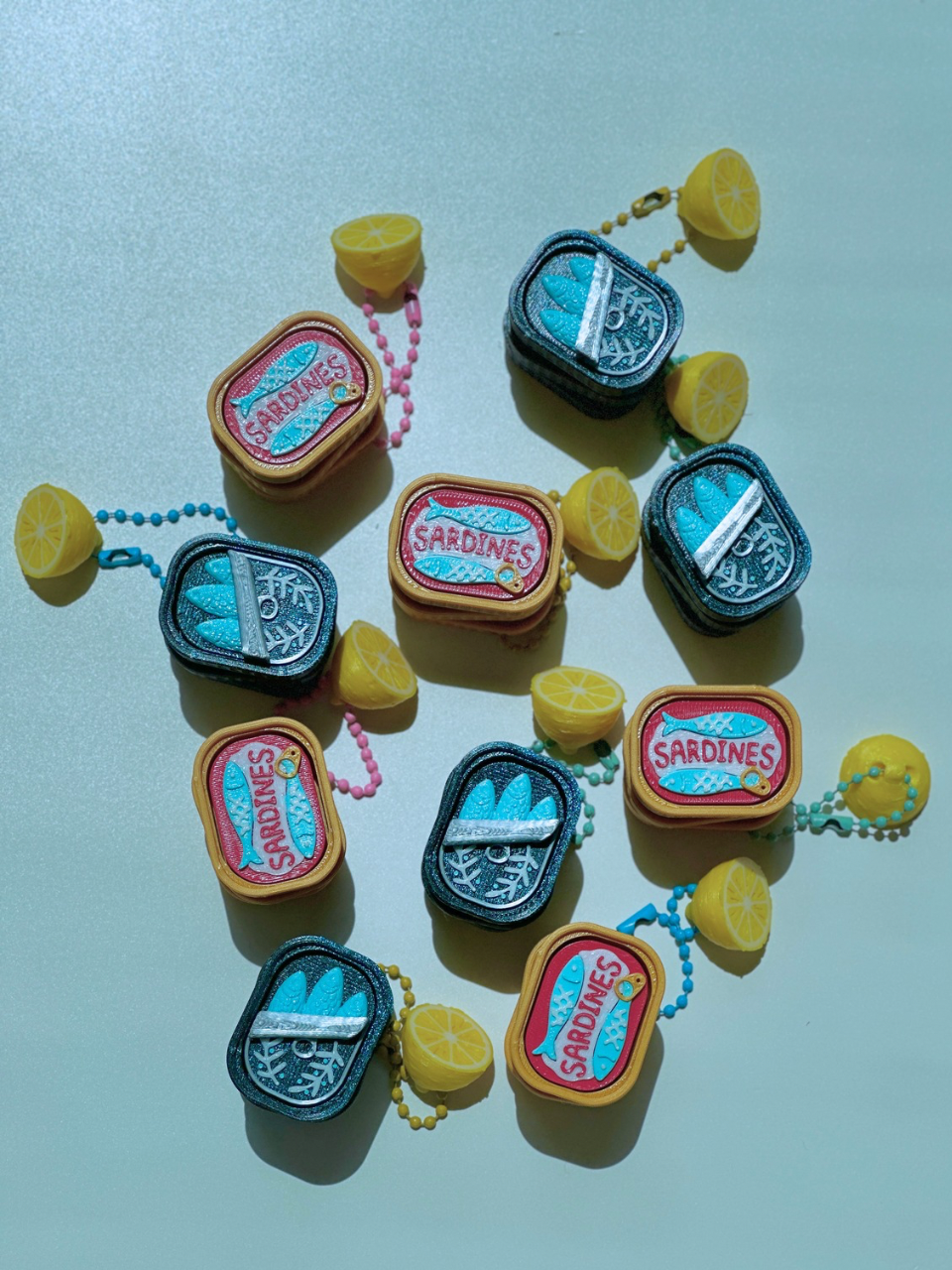 Sardine Tin Clicky Pal | Mechanical Keyboard Switch Keychain – side view | Dubai 3D Printing