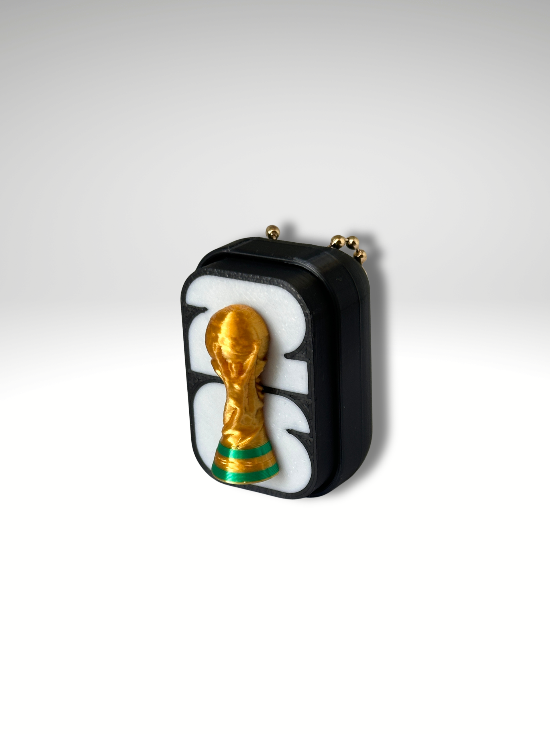3D printed FIFA trophy badge clicker side view Dubai 3D Printing