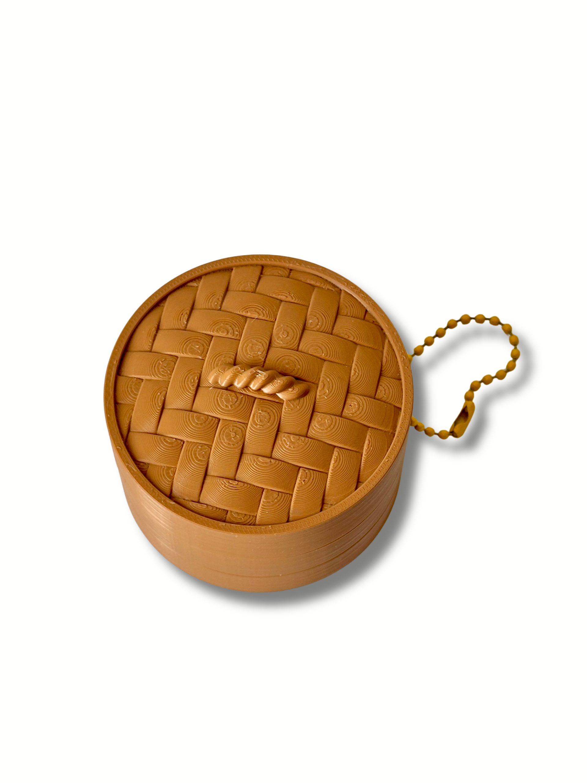3D printed bamboo steamer basket fidget clicker keychain closed Dubai